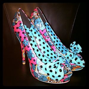 Big Bow Very Cute Pin Up Girl Heels